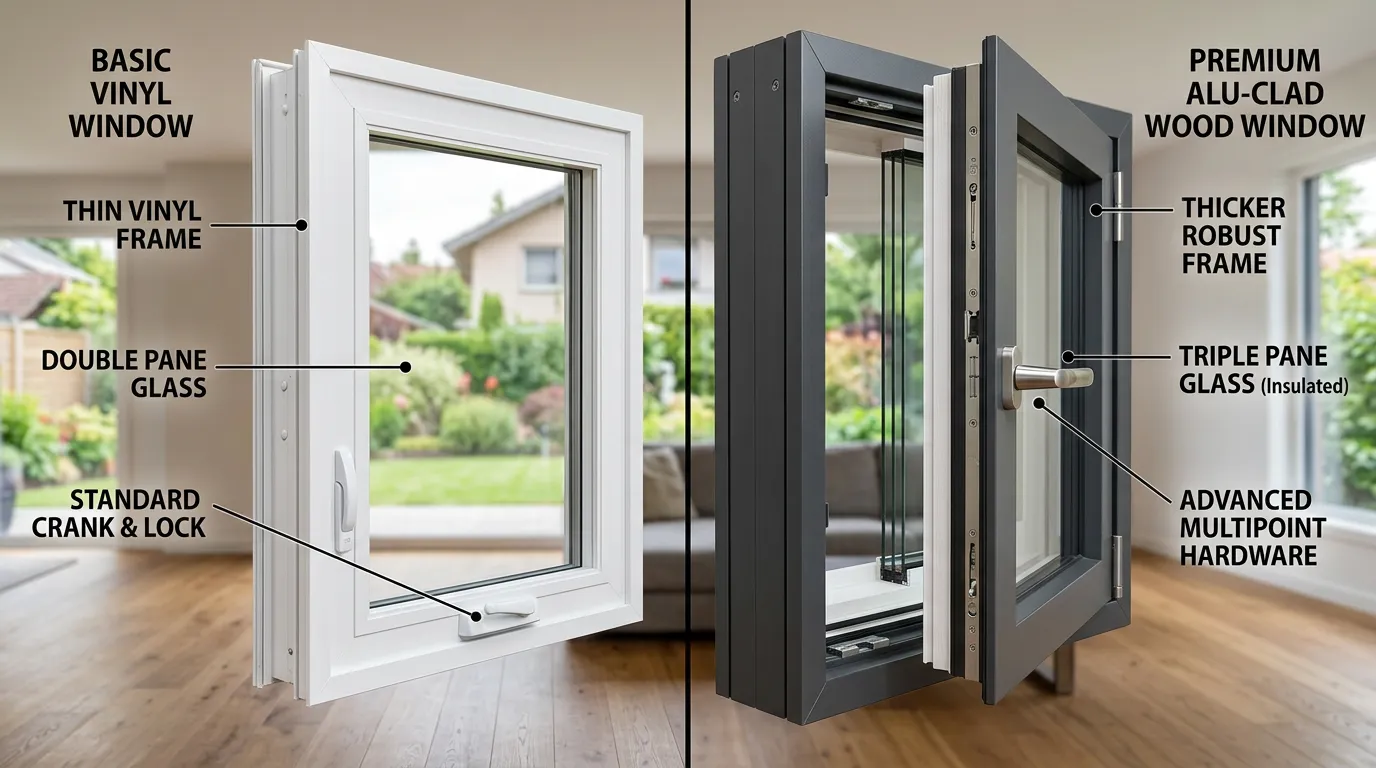 Standard vs premium window materials and build quality comparison