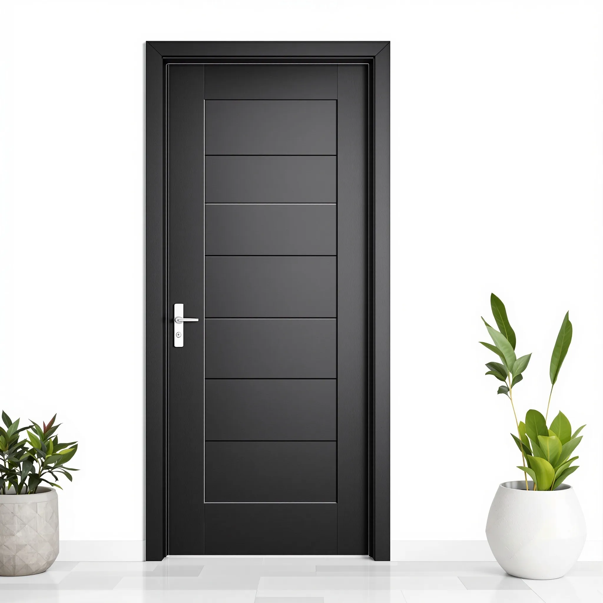 Fiberglass Modern Flush Panel Entry Door