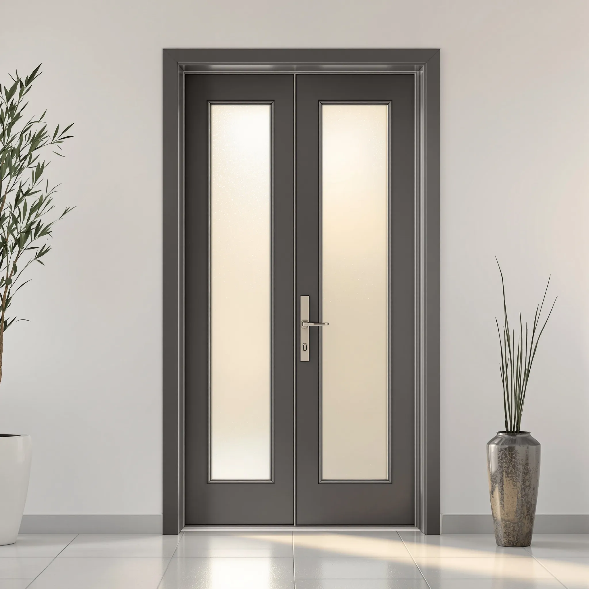Fiberglass Privacy-Glass Entry Door
